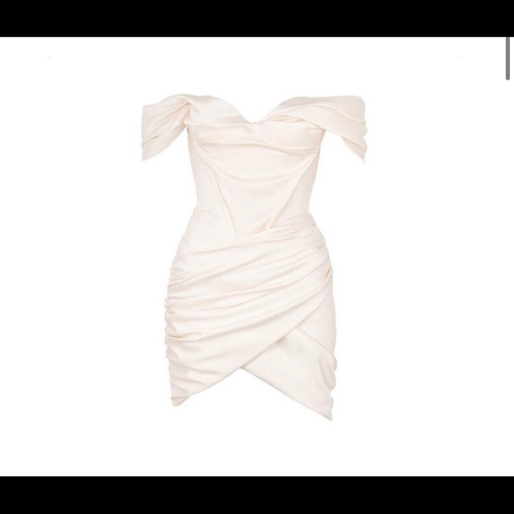 White satin corset mini dress size XS